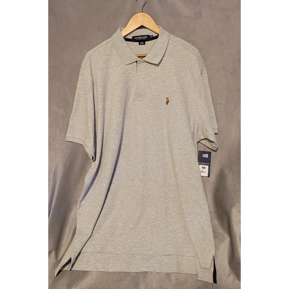 U.S. Polo Assn. Men's Gray 2XL Polo Shirt Luxury Feel Solid Casual